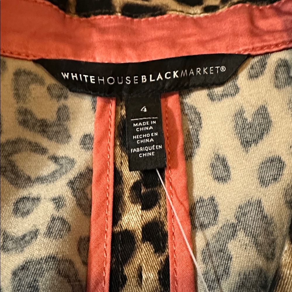 White House Black Market Animal Print Jacket - Picture 7 of 8